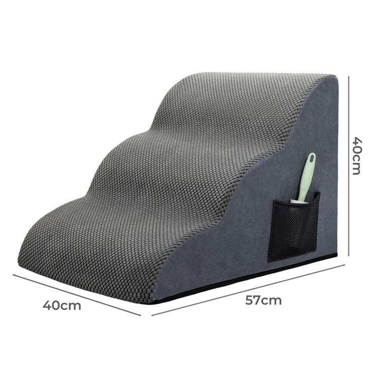 pawz 3 steps pet stairs dog ramp high density foam grey pawz 3 steps pet stairs dog ramp high density foam grey