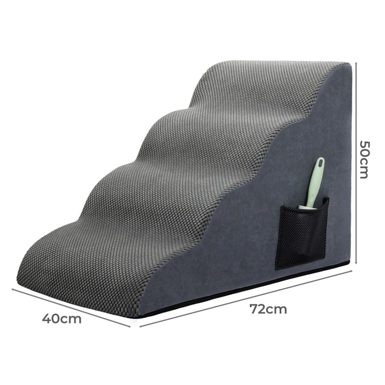 pawz 4 steps pet stairs dog ramp high density foam grey pawz 4 steps pet stairs dog ramp high density foam grey
