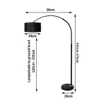 emitto modern led floor lamp reading black