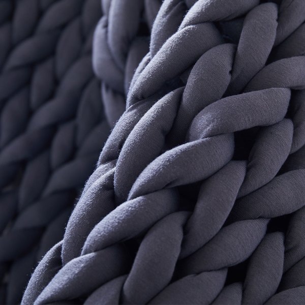dreamz knitted weighted blanket chunky dark grey double 7kg
