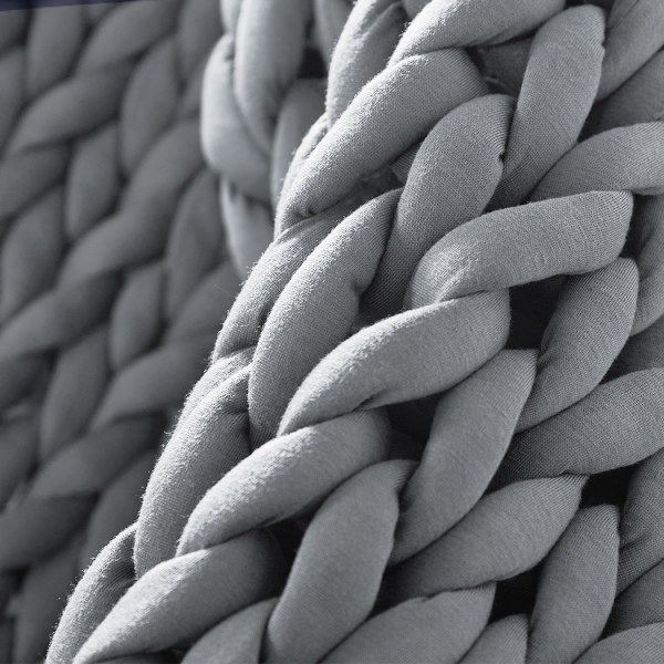 dreamz knitted weighted blanket chunky grey kids