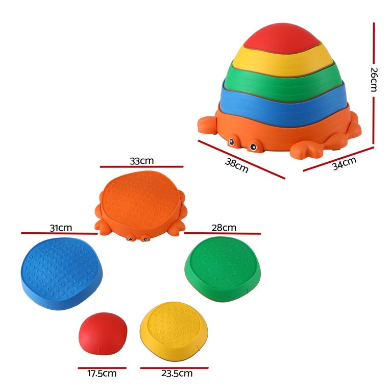 keezi kids stepping stones balance stone set crab indoor outdoor 5pcs keezi kids stepping stones balance stone set crab indoor outdoor 5pcs