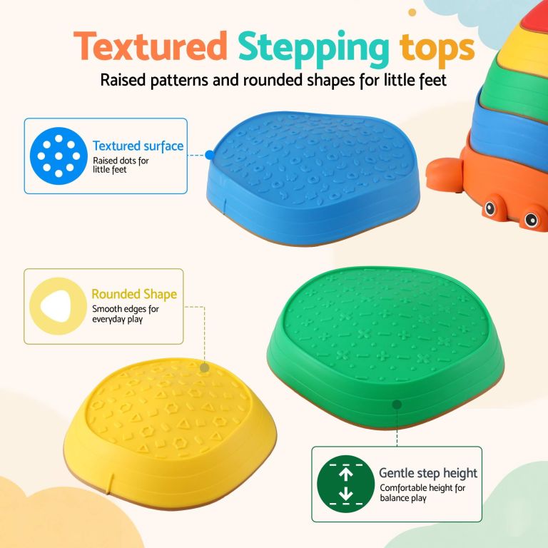 keezi kids stepping stones balance stone set crab indoor outdoor 5pcs keezi kids stepping stones balance stone set crab indoor outdoor 5pcs