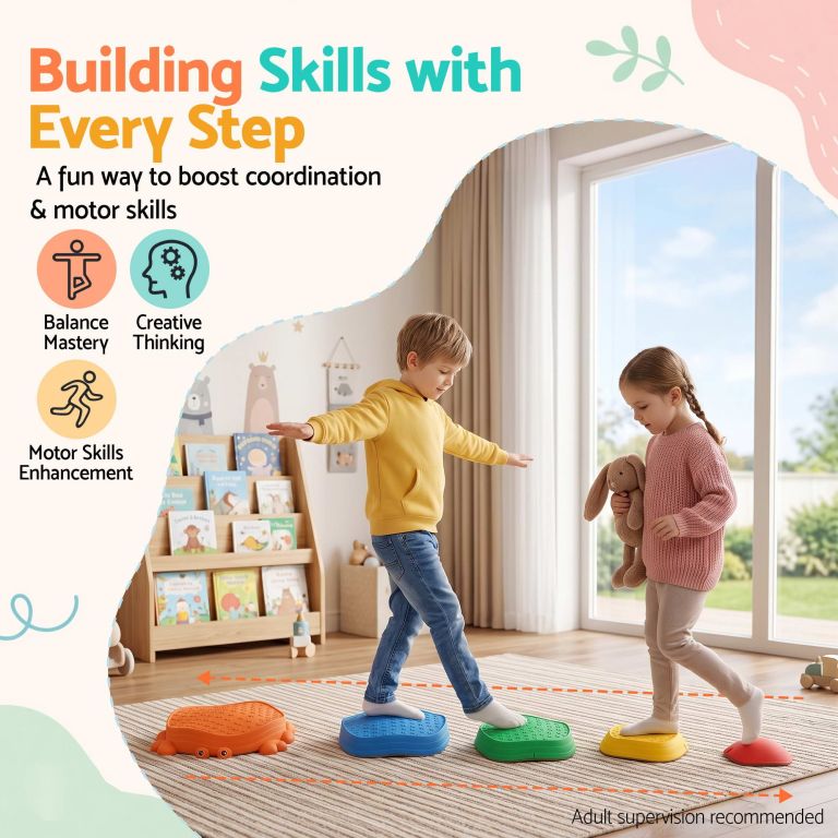 keezi kids stepping stones balance stone set crab indoor outdoor 5pcs keezi kids stepping stones balance stone set crab indoor outdoor 5pcs