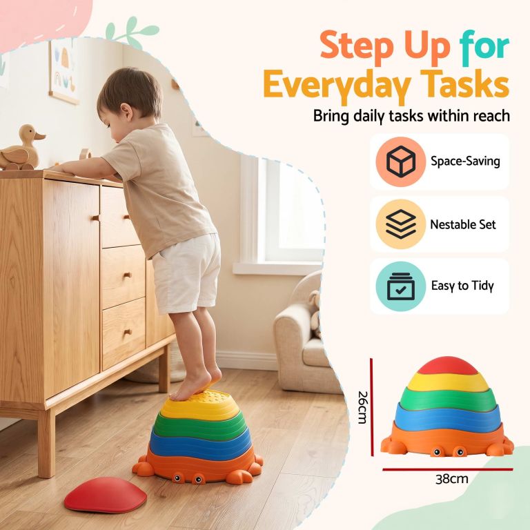 keezi kids stepping stones balance stone set crab indoor outdoor 5pcs keezi kids stepping stones balance stone set crab indoor outdoor 5pcs