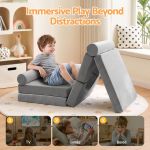 keezi 12pcs modular kids play couch foam sofa set with removable washable cover grey playroom keezi 12pcs modular kids play couch foam sofa set with removable washable cover grey playroom