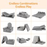 keezi 12pcs modular kids play couch foam sofa set with removable washable cover grey playroom keezi 12pcs modular kids play couch foam sofa set with removable washable cover grey playroom