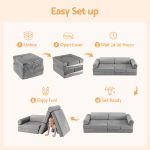 keezi 12pcs modular kids play couch foam sofa set with removable washable cover grey playroom keezi 12pcs modular kids play couch foam sofa set with removable washable cover grey playroom