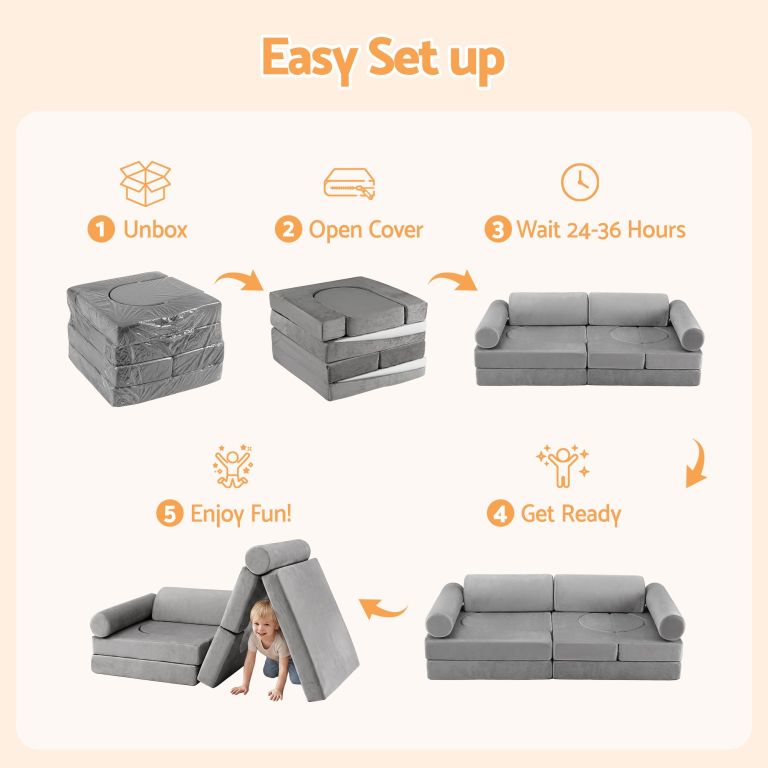 keezi 12pcs modular kids play couch foam sofa set with removable washable cover grey playroom keezi 12pcs modular kids play couch foam sofa set with removable washable cover grey playroom
