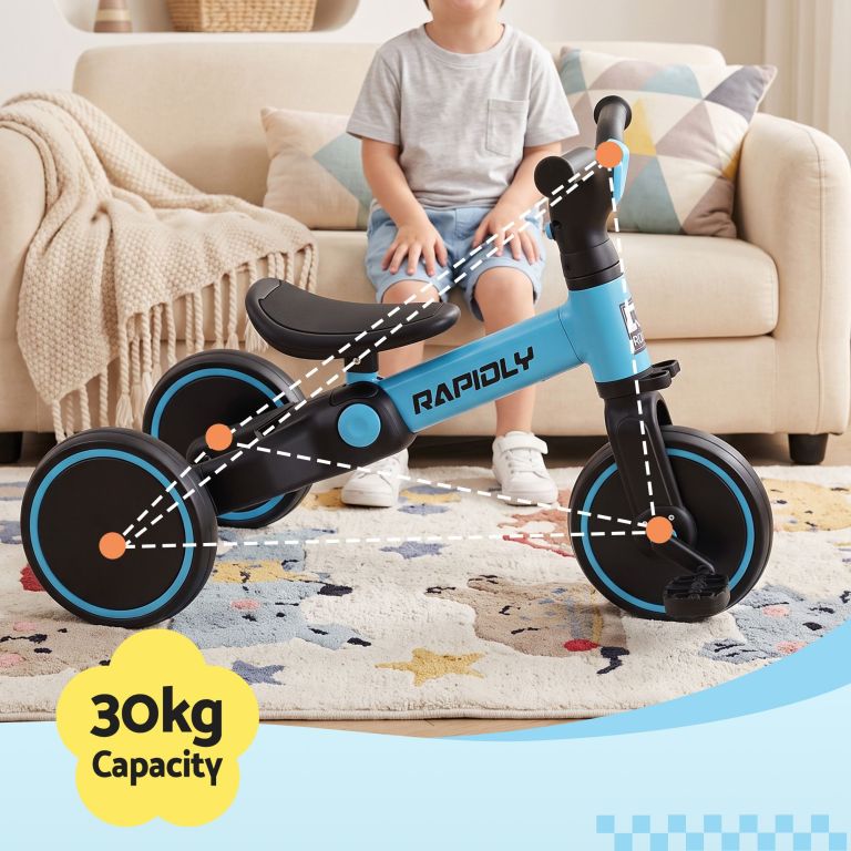 rigo tricycle bike, kids bike with 3 wheels, carbon steel 70cm blue rigo tricycle bike, kids bike with 3 wheels, carbon steel 70cm blue