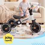 rigo tricycle bike, kids bike with 3 wheels, carbon steel 70cm white rigo tricycle bike, kids bike with 3 wheels, carbon steel 70cm white