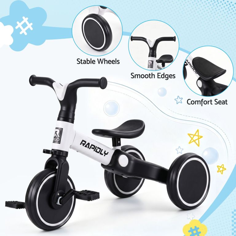 rigo tricycle bike, kids bike with 3 wheels, carbon steel 70cm white rigo tricycle bike, kids bike with 3 wheels, carbon steel 70cm white