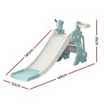 keezi kids slide set basketball hoop ring outdoor playground toy deer 140cm blue
