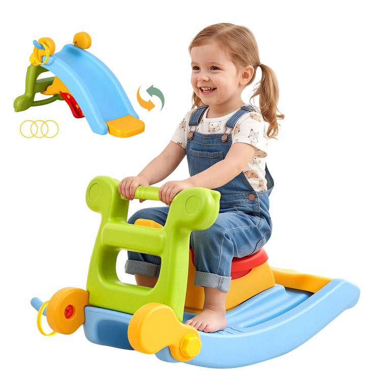 keezi kids slide set toddler indoor playset rocking horse ring toss multi colour keezi kids slide set toddler indoor playset rocking horse ring toss multi colour