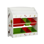 keezi 3 tiers kids bookshelf storage children bookcase toy box organiser rack 6 bins