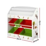 keezi 3 tiers kids bookshelf storage children bookcase toy box organiser rack 6 bins
