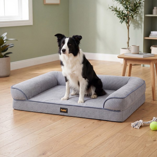 pawz cooling orthopedic dog bed waterproof lining washable memory foam grey m