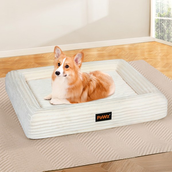 pawz l size orthopedic dog bed with corduroy removable cover waterproof washable beige pawz l size orthopedic dog bed with corduroy removable cover waterproof washable beige