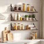 levede floating shelves 3 pcs wall mounted rustic storage display rack bedroom levede floating shelves 3 pcs wall mounted rustic storage display rack bedroom