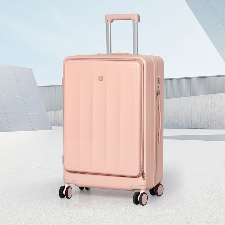slimbridge 26" luggage trolley travel hard pink
