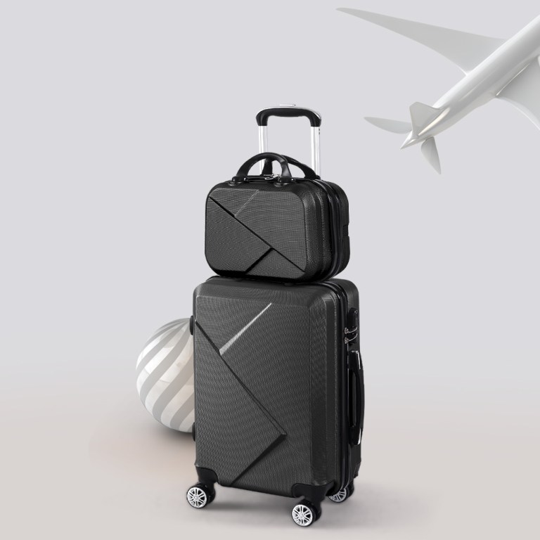 slimbridge 2pcs 20"travel luggage set black slimbridge 2pcs 20"travel luggage set black