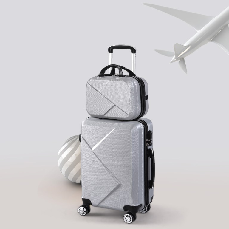 slimbridge 2pcs 20"travel luggage set grey