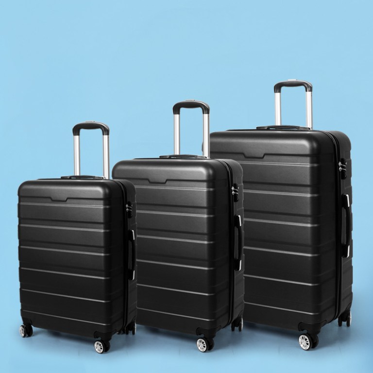 slimbridge 3pc luggage sets suitcase black slimbridge 3pc luggage sets suitcase black