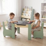 levede kids table and chairs set 3 in 1 chalkboard storage learning dining desk