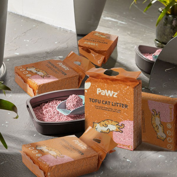 pawz 2.5kg tofu cat litter clumping watermelon x2 pawz 2.5kg tofu cat litter clumping watermelon x2
