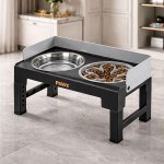 pawz elevated dog bowls pet feeder 6 height adjustable raised food water large