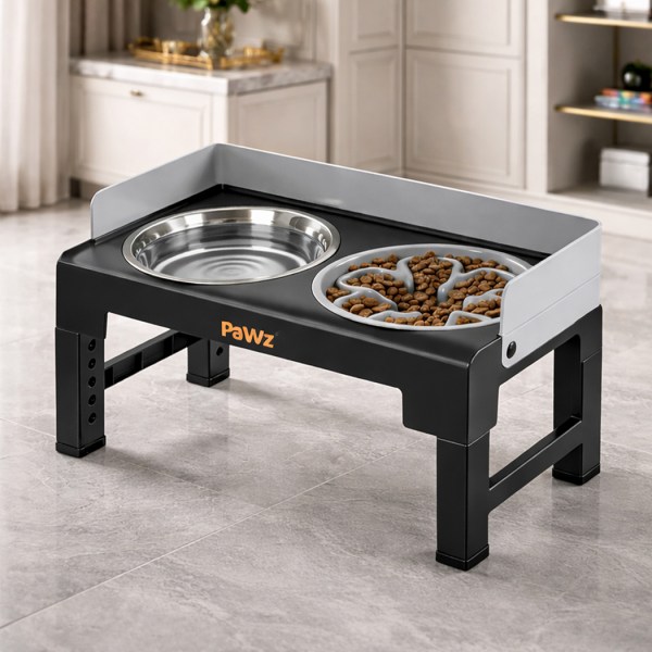 pawz elevated dog bowls pet feeder 6 height adjustable raised food water large
