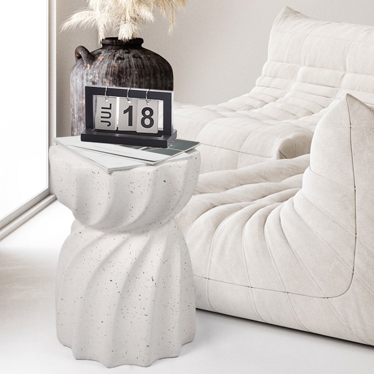 levede side table end terrazzo hourglass