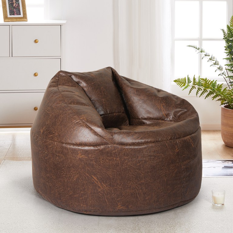 marlow bean bag chair cover pu couch brown