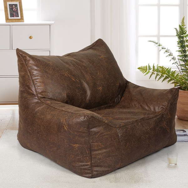 marlow bean bag chair cover pu indoor dark brown