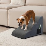 pawz 3 steps pet stairs dog ramp high density foam grey pawz 3 steps pet stairs dog ramp high density foam grey