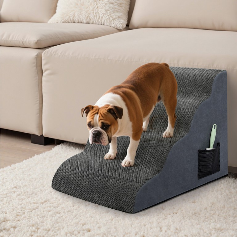 pawz 4 steps pet stairs dog ramp high density foam grey pawz 4 steps pet stairs dog ramp high density foam grey