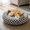 pawz circular plush dog cosy bed calming pet plush bed pawz circular plush dog cosy bed calming pet plush bed