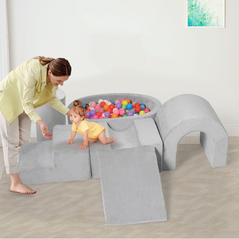 bopeep kids foam blocks play set pit climb crawl slide soft toddlers toys indoor
