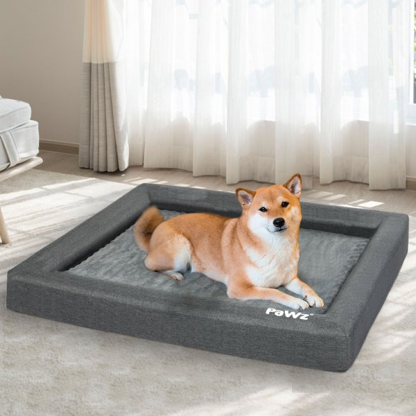 pawz memory foam pet bed calming dog l large