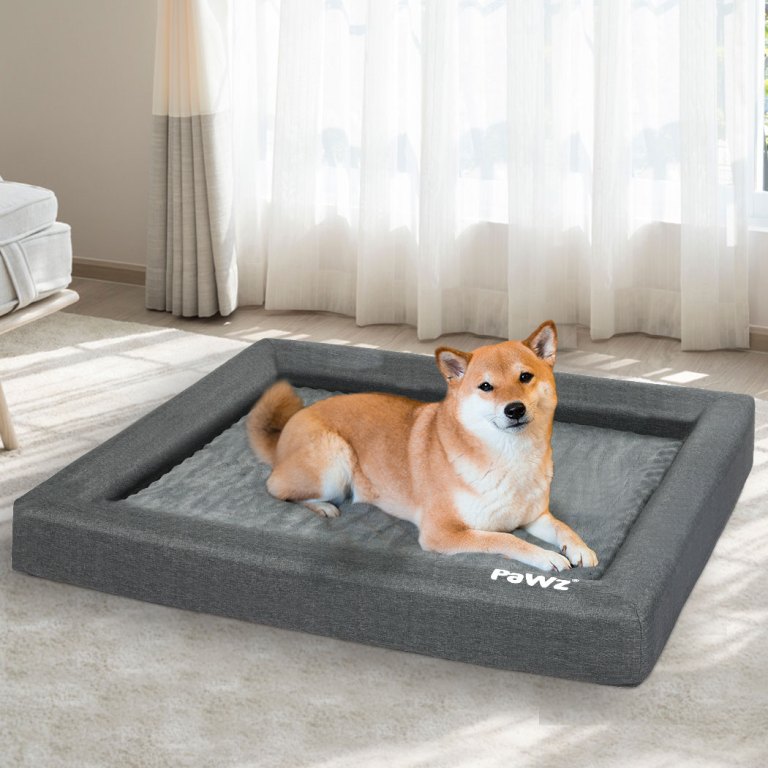 pawz memory foam pet bed calming dog l large