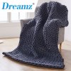 dreamz knitted weighted blanket chunky dark grey double 7kg