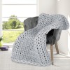 dreamz knitted weighted blanket chunky grey kids