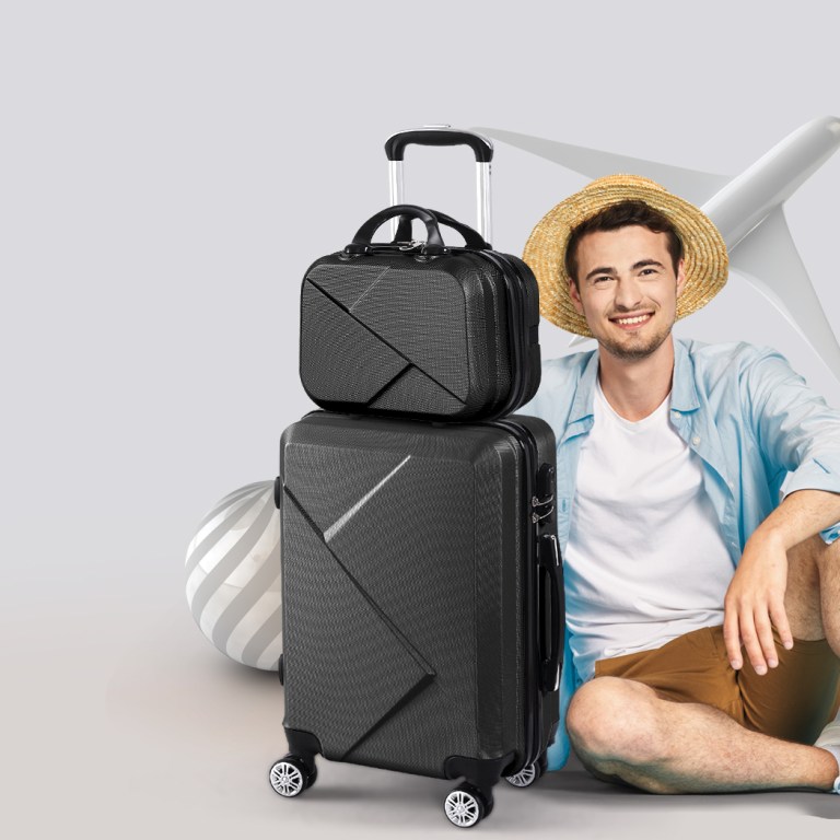 slimbridge 2pcs 20"travel luggage set black slimbridge 2pcs 20"travel luggage set black