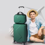 slimbridge 2pcs 20"travel luggage set green slimbridge 2pcs 20"travel luggage set green