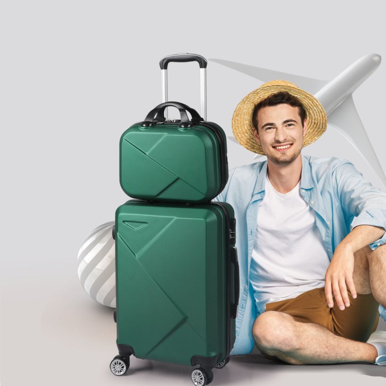 slimbridge 2pcs 20"travel luggage set green slimbridge 2pcs 20"travel luggage set green