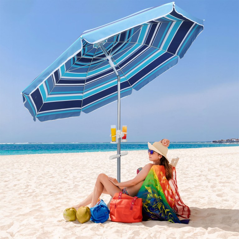 mountview 2.2m outdoor beach umbrellas sand blue