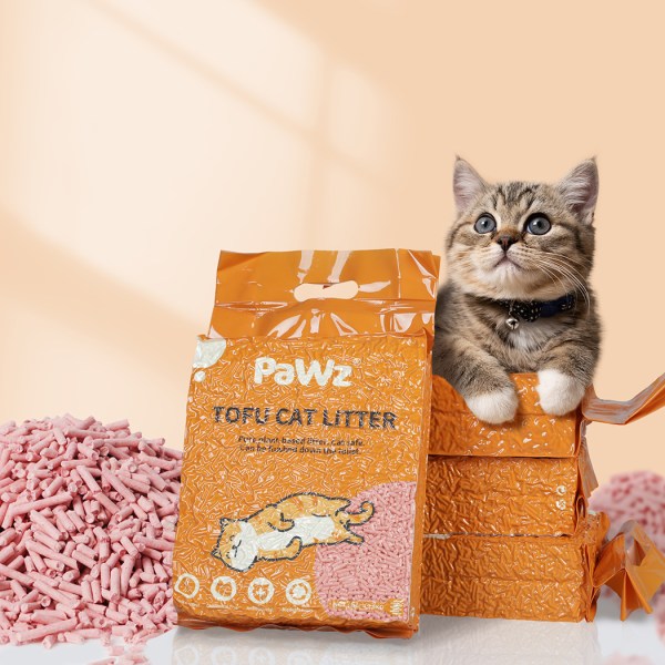 pawz 2.5kg tofu cat litter clumping watermelon x4 pawz 2.5kg tofu cat litter clumping watermelon x4