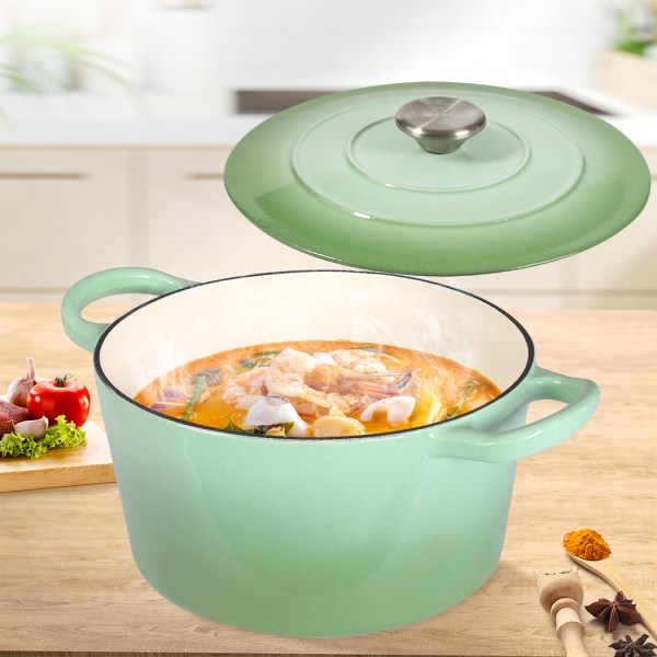 toque 4l enamel dutch oven pot in green colour toque 4l enamel dutch oven pot in green colour