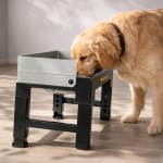 pawz elevated dog bowls pet feeder 6 height adjustable raised food water large