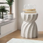 levede side table end terrazzo hourglass